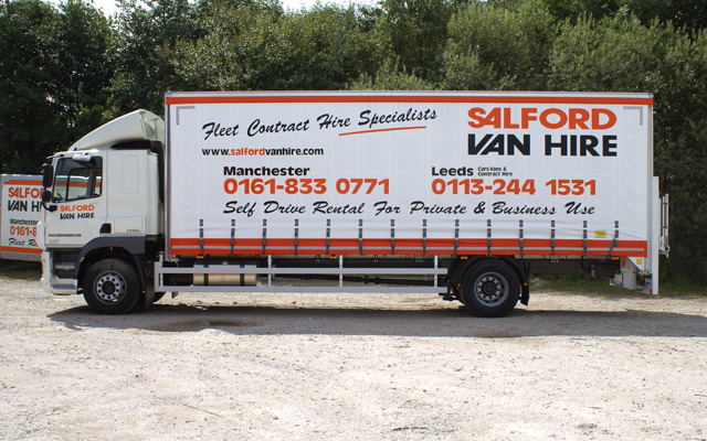 Hire a 18T GVW Curtainsided HGV / LGV with Tail Lift