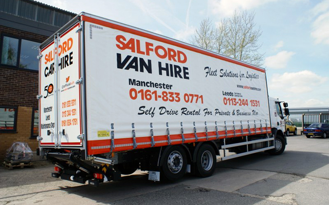 Hire a 26T GVW 6x2 Rigid Curtainsided With Tail Lift